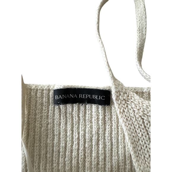 Banana Republic Prima Cotton Hemp Ivory Knit Tank Top Size L - Read - Picture 2 of 4